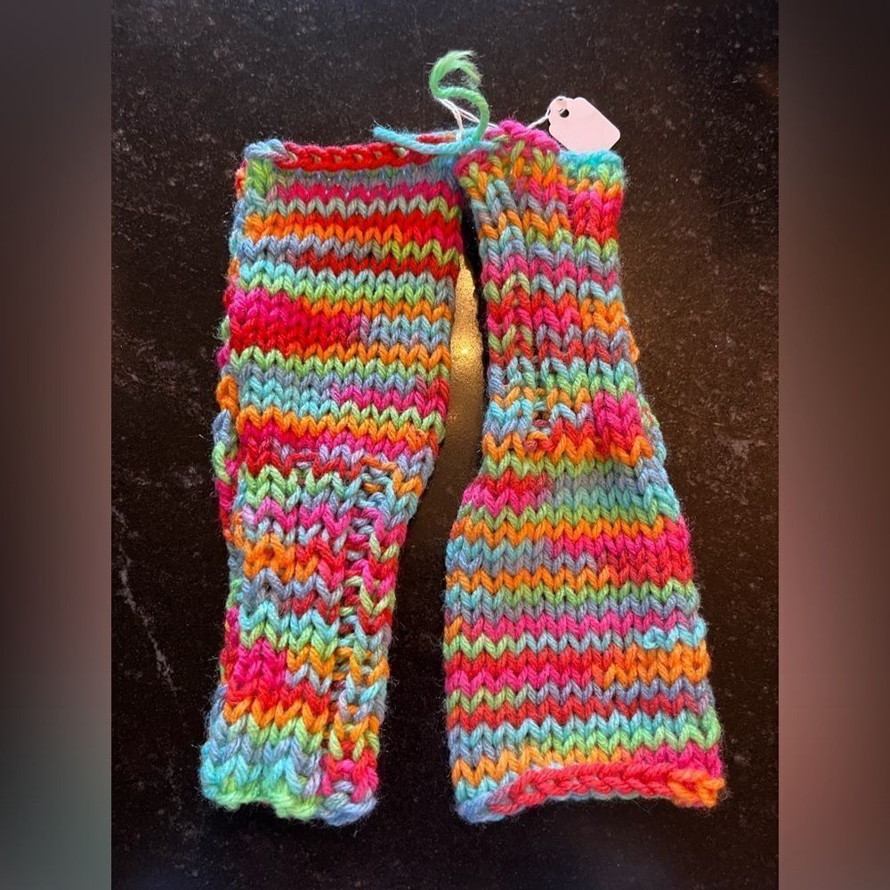 One of a kind- LIMITED EDITION Knit Hand Arm warmers Fingerless gloves mittens